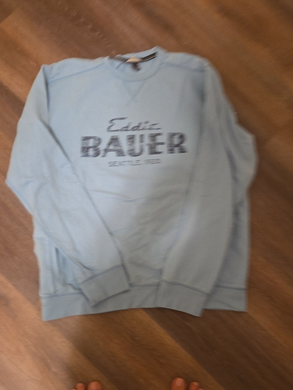 Eddie Bauer Men’s Pale Blue Crewneck Sweatshirt with Logo